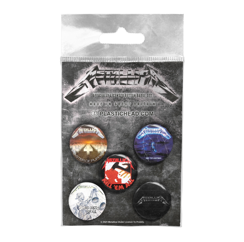 METALLICA - ALBUMS 1983-1991 BUTTON BADGE SET - BADGEP image 1