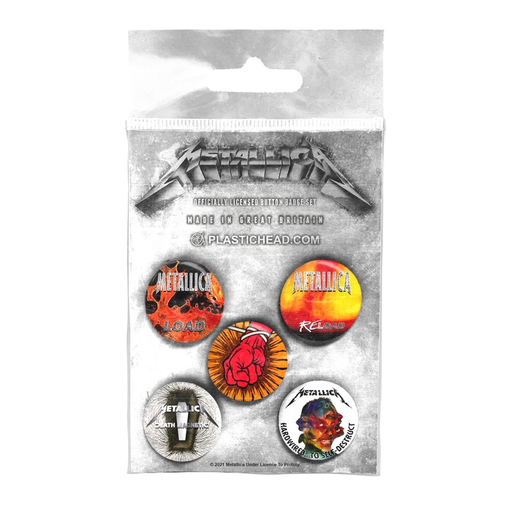 METALLICA - ALBUMS 1996-2016 BUTTON BADGE SET - BADGEP image 1