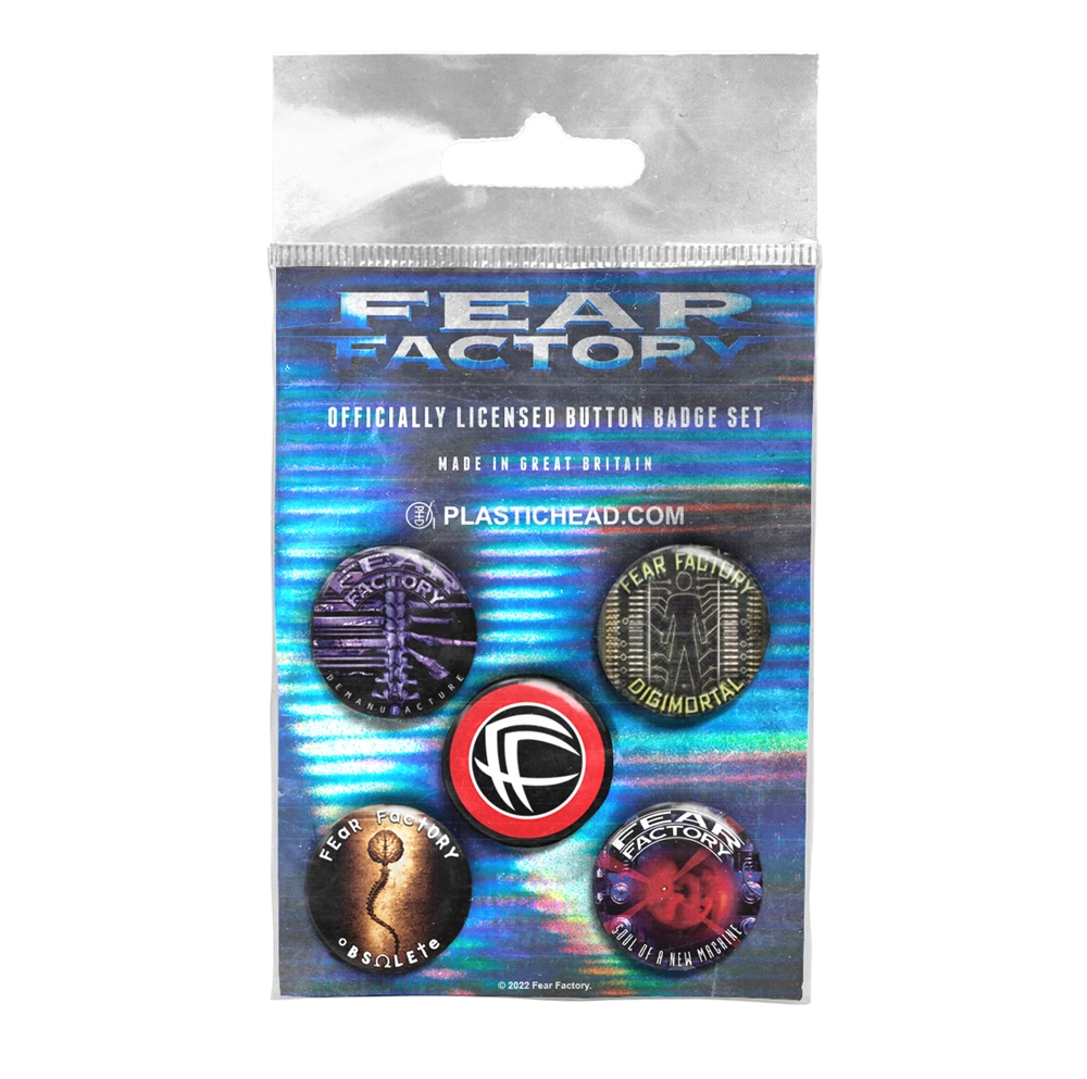 FEAR FACTORY - ALBUMS 1992-2001 BUTTON BADGE SET - BADGEP image 1
