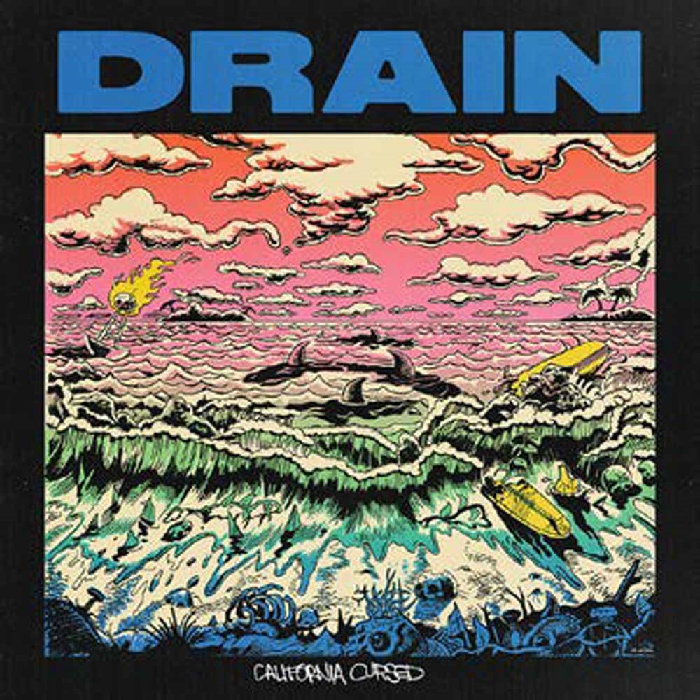 DRAIN - CALIFORNIA CURSED (BLUE VINYL) - Vinyl Record image 1