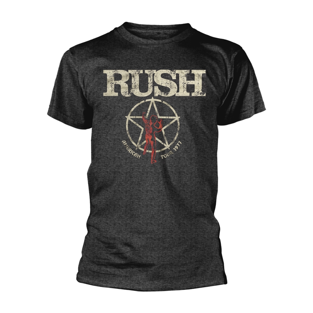 RUSH AMERICAN TOUR 1977 (DARK HEATHER) T-Shirt Small GREY
