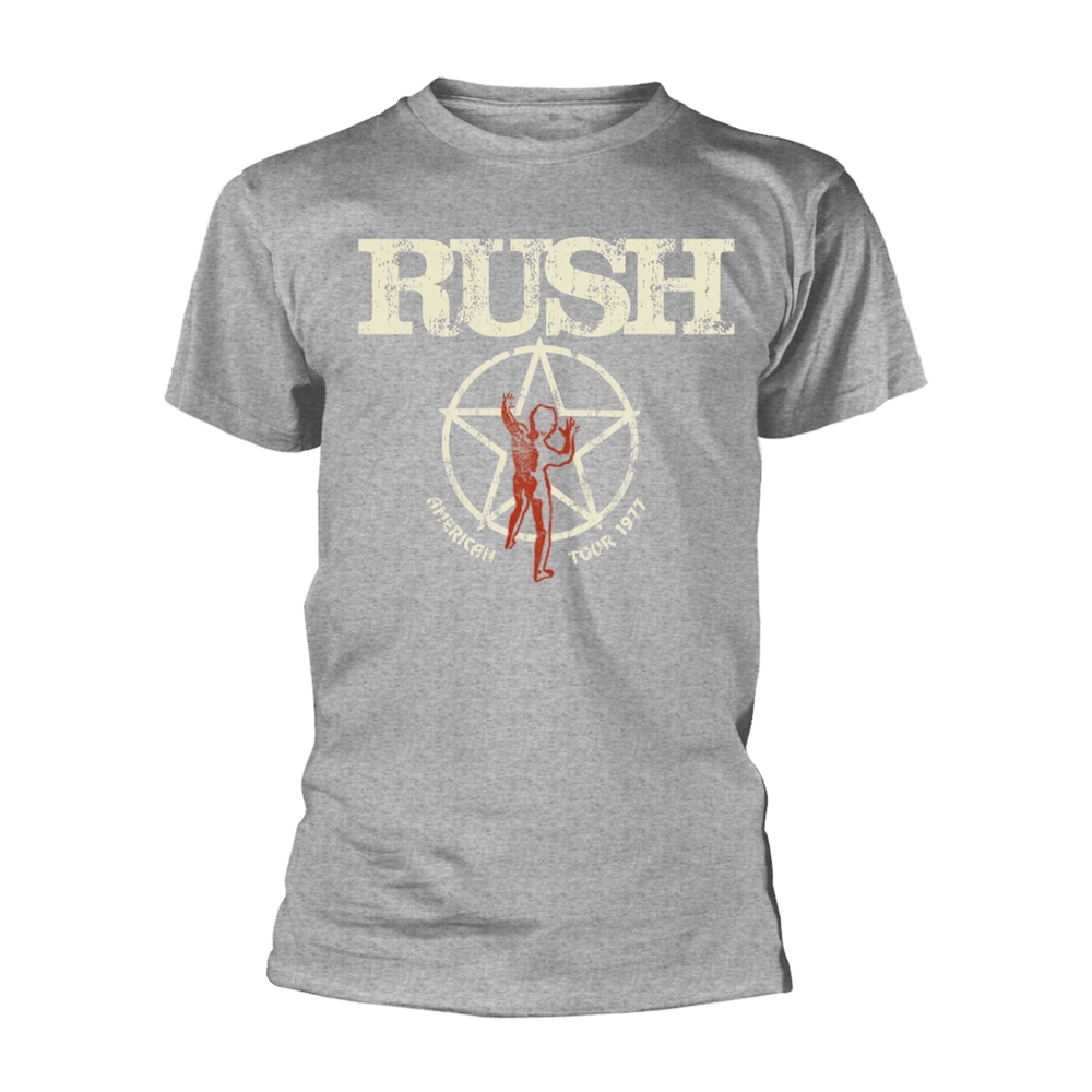 RUSH AMERICAN TOUR 1977 (SPORT GREY) T-Shirt Small GREY