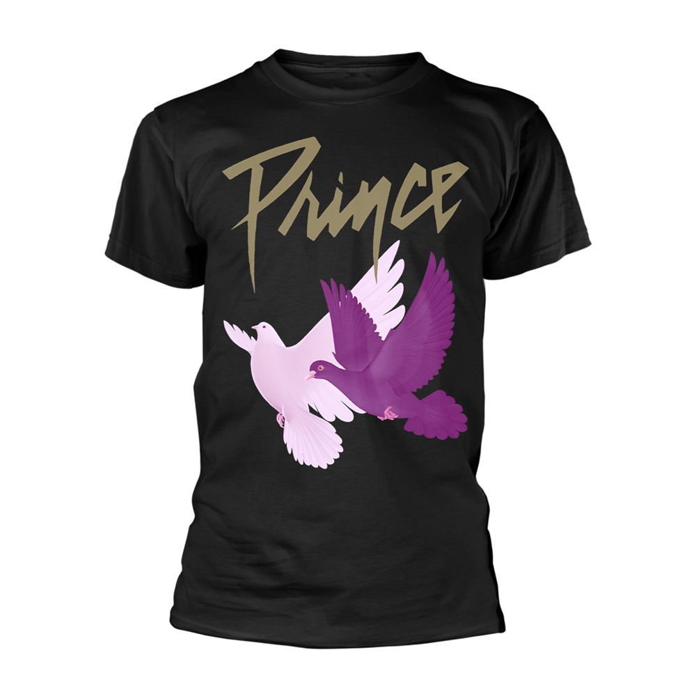 PRINCE PURPLE DOVES T-Shirt Large BLACK