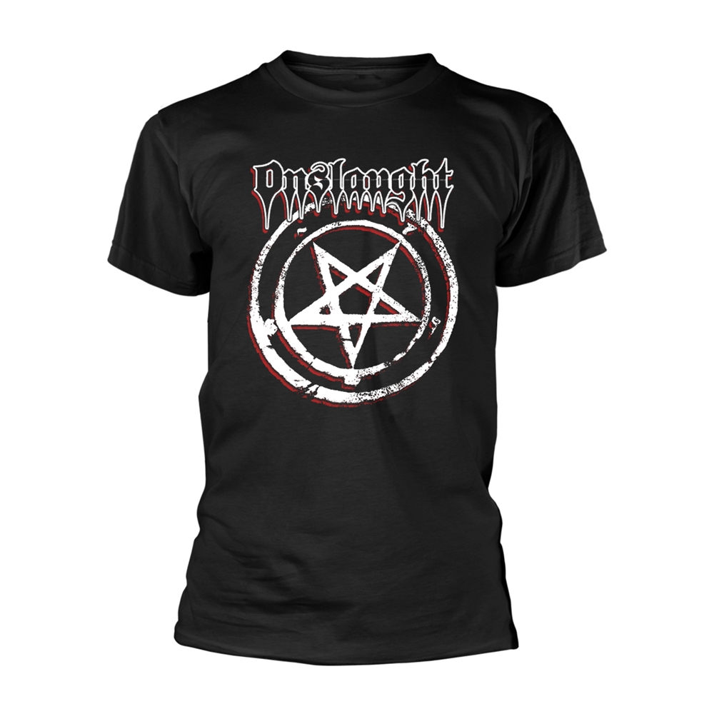 ONSLAUGHT PENTAGRAM T-Shirt Medium BLACK