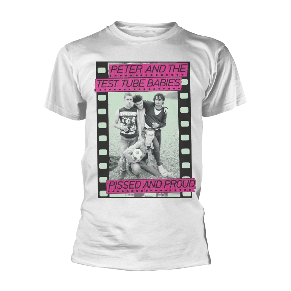 PETER & THE TEST TUBE BABIES PISSED AND PROUD (WHITE) T-Shirt Small WHITE