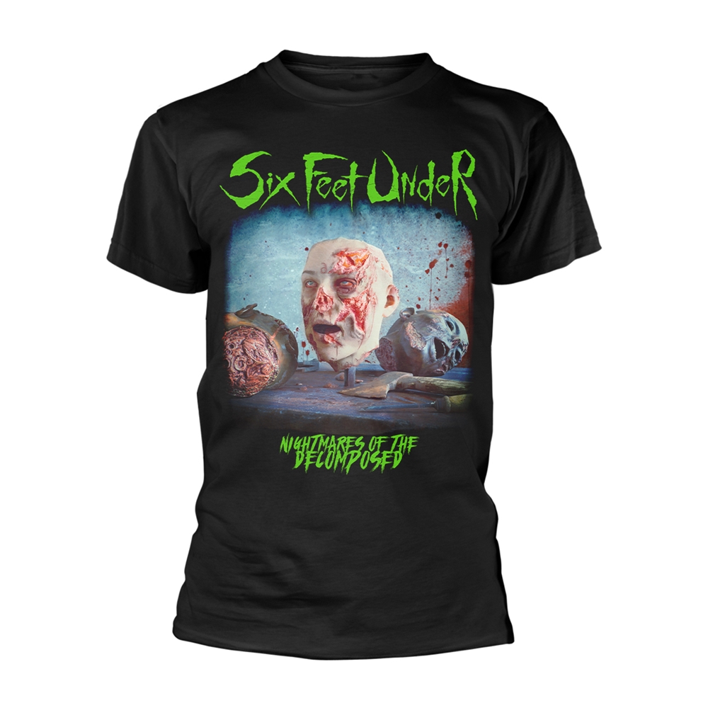 SIX FEET UNDER NIGHTMARES OF THE DECOMPOSED T-Shirt Small BLACK