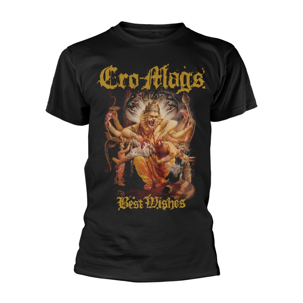 CRO-MAGS BEST WISHES (GOLD) T-Shirt Small BLACK