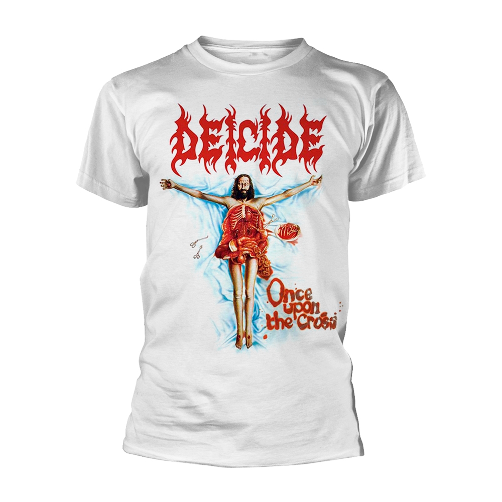 DEICIDE ONCE UPON THE CROSS (WHITE) T-Shirt Small WHITE
