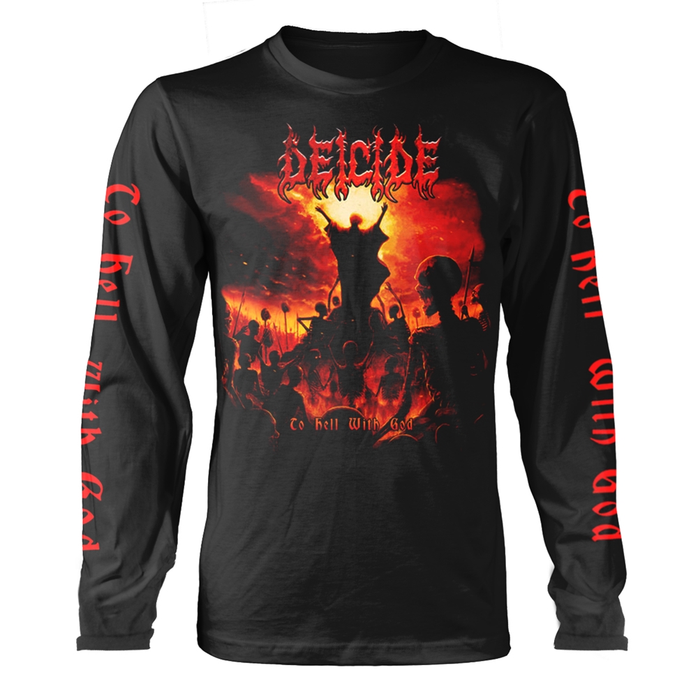 DEICIDE TO HELL WITH GOD Long Sleeve Shirt Medium BLACK