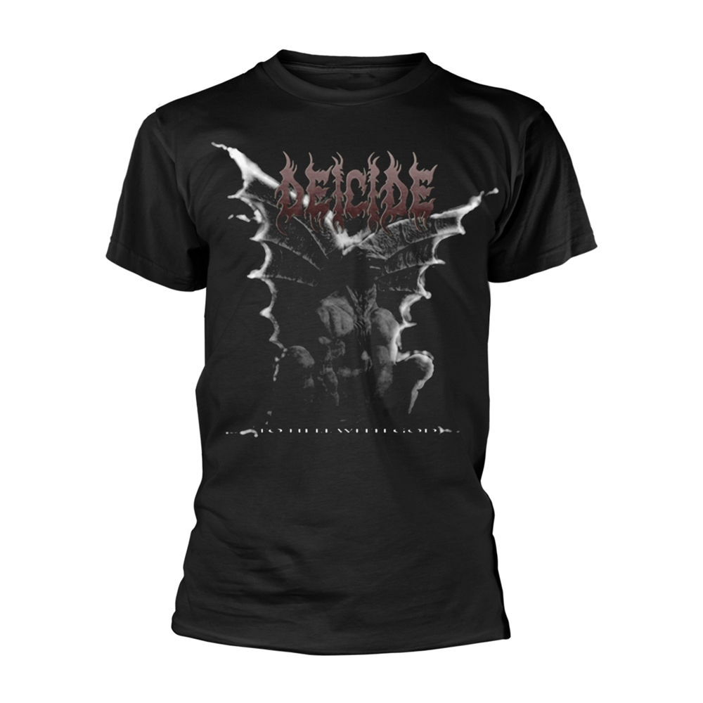 DEICIDE TO HELL WITH GOD GARGOYLE T-Shirt Medium BLACK