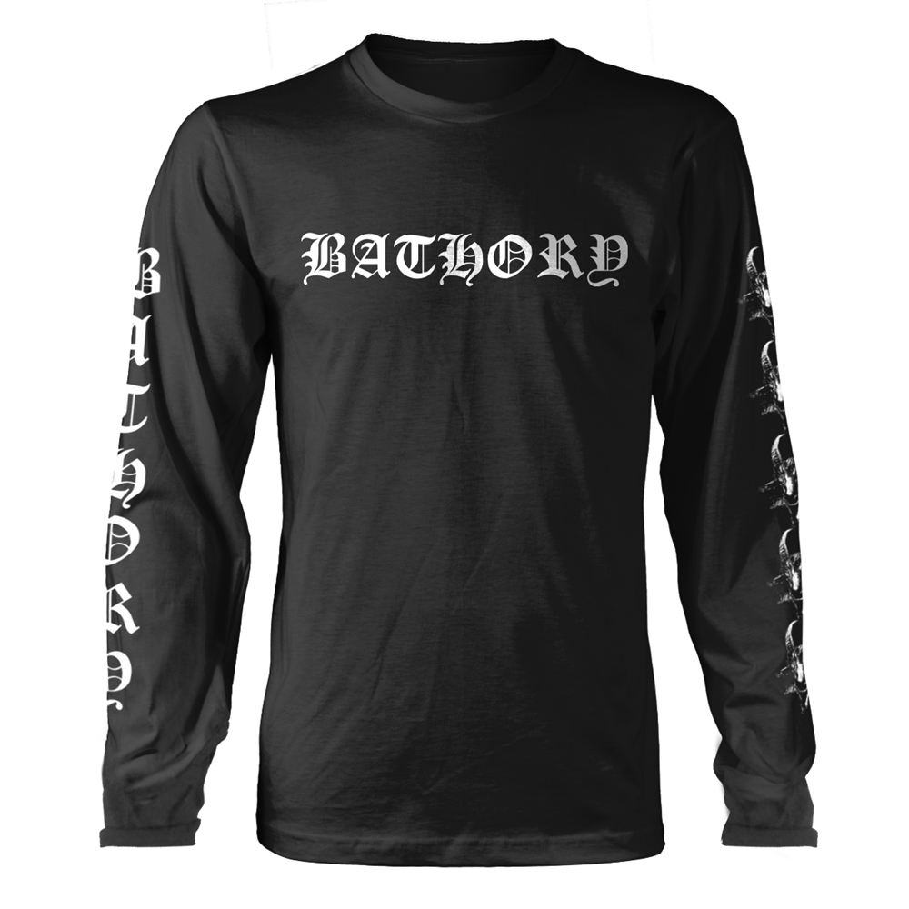 BATHORY LOGO Long Sleeve Shirt Small BLACK