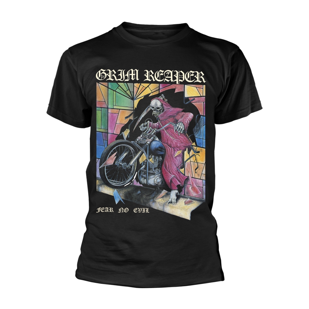 GRIM REAPER FEAR NO EVIL T-Shirt Medium BLACK