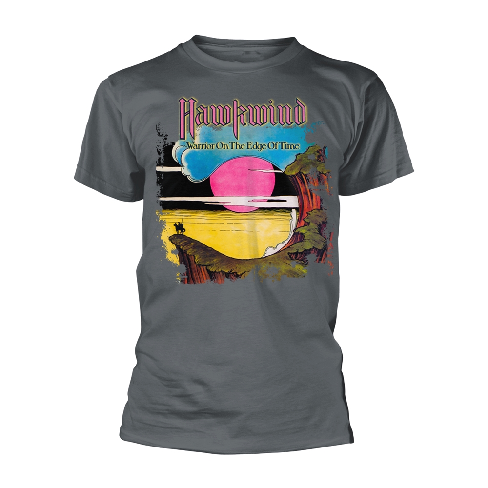 HAWKWIND WARRIOR ON THE EDGE OF TIME (CHARCOAL) T-Shirt Small GREY