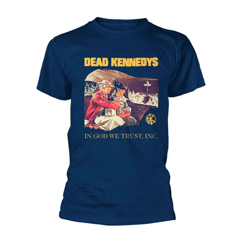 DEAD KENNEDYS IN GOD WE TRUST (NAVY) T-Shirt Medium BLUE