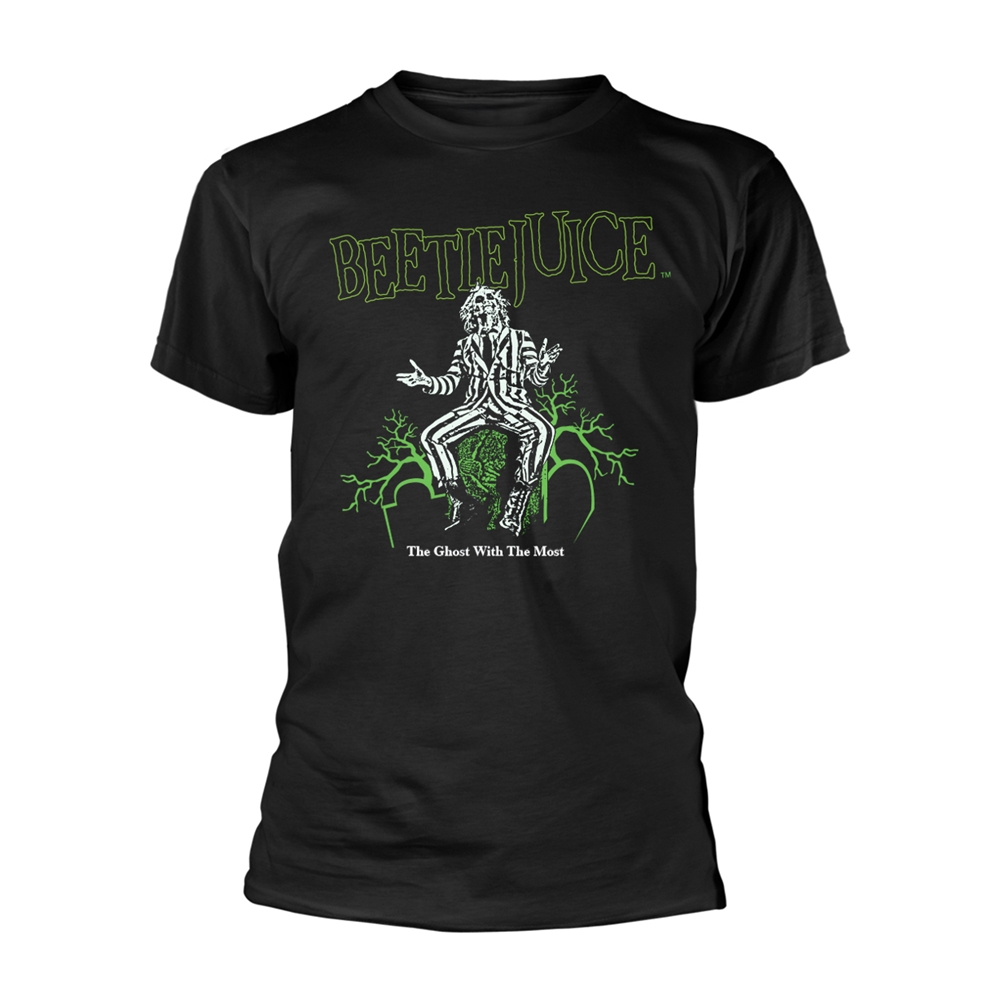 BEETLEJUICE THE GHOST WITH THE MOST T-Shirt Small BLACK