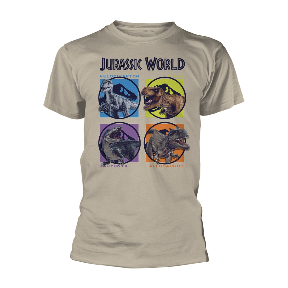 JURASSIC WORLD DINOS T-Shirt Small NATURAL