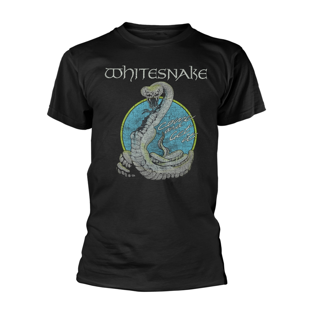 WHITESNAKE CIRCLE SNAKE T-Shirt Medium BLACK