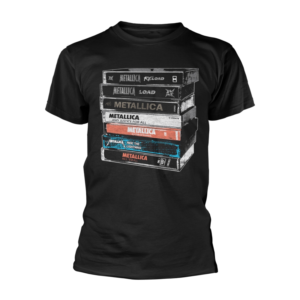 METALLICA CASSETTE T-Shirt Small BLACK