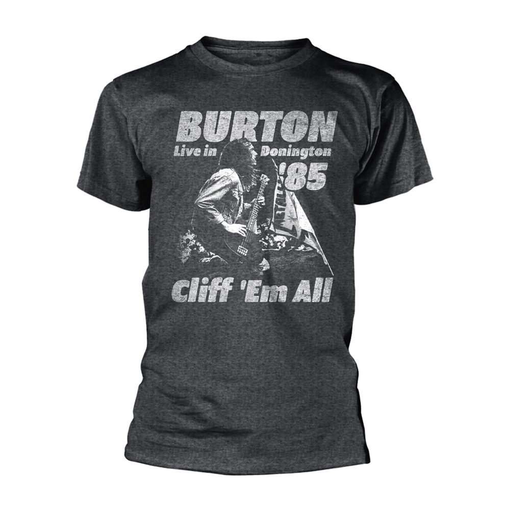 METALLICA CLIFF BURTON FLAG RETRO T-Shirt Medium GREY