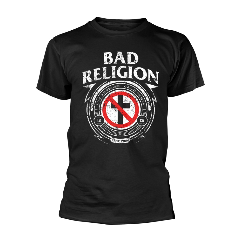 BAD RELIGION BADGE T-Shirt Small BLACK
