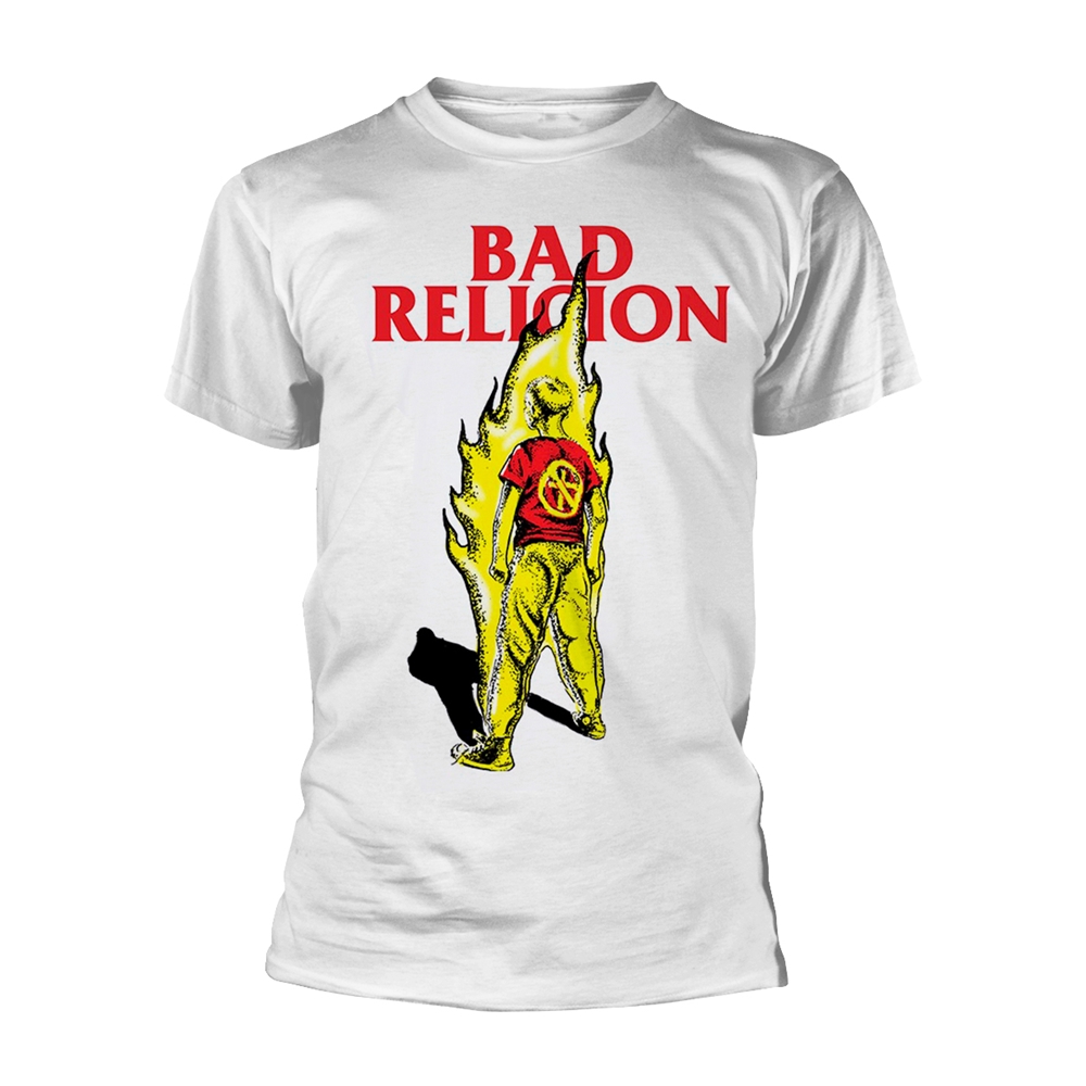 BAD RELIGION BOY ON FIRE T-Shirt XX-Large WHITE