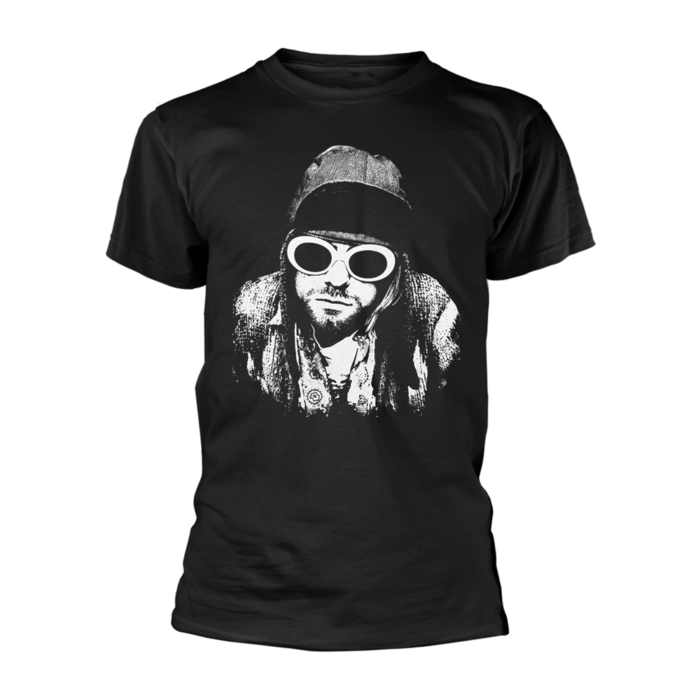 KURT COBAIN ONE COLOUR T-Shirt Medium BLACK