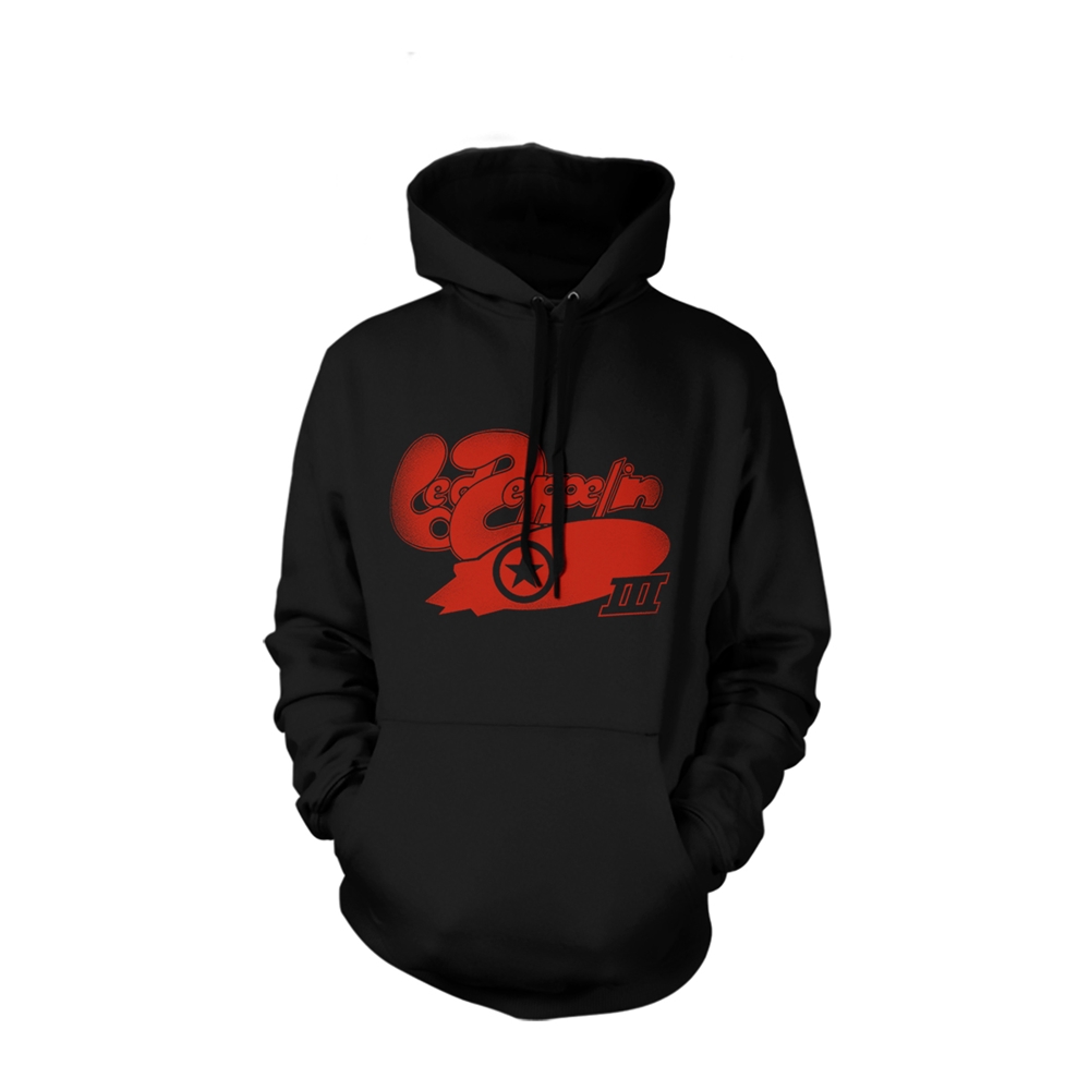 LED ZEPPELIN LZ III BUBBLE LOGO Hooded Sweatshirt XX-Large BLACK