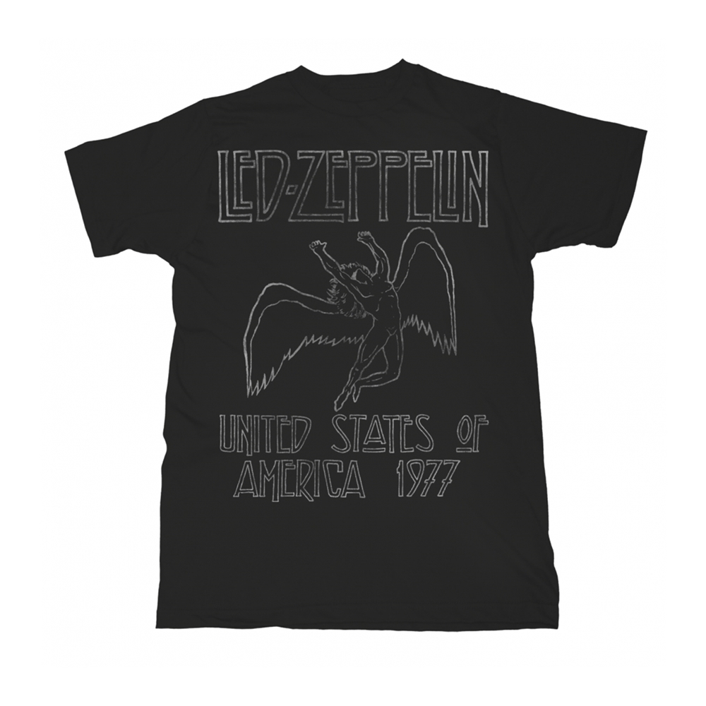 LED ZEPPELIN USA 1977 T-Shirt X-Large BLACK