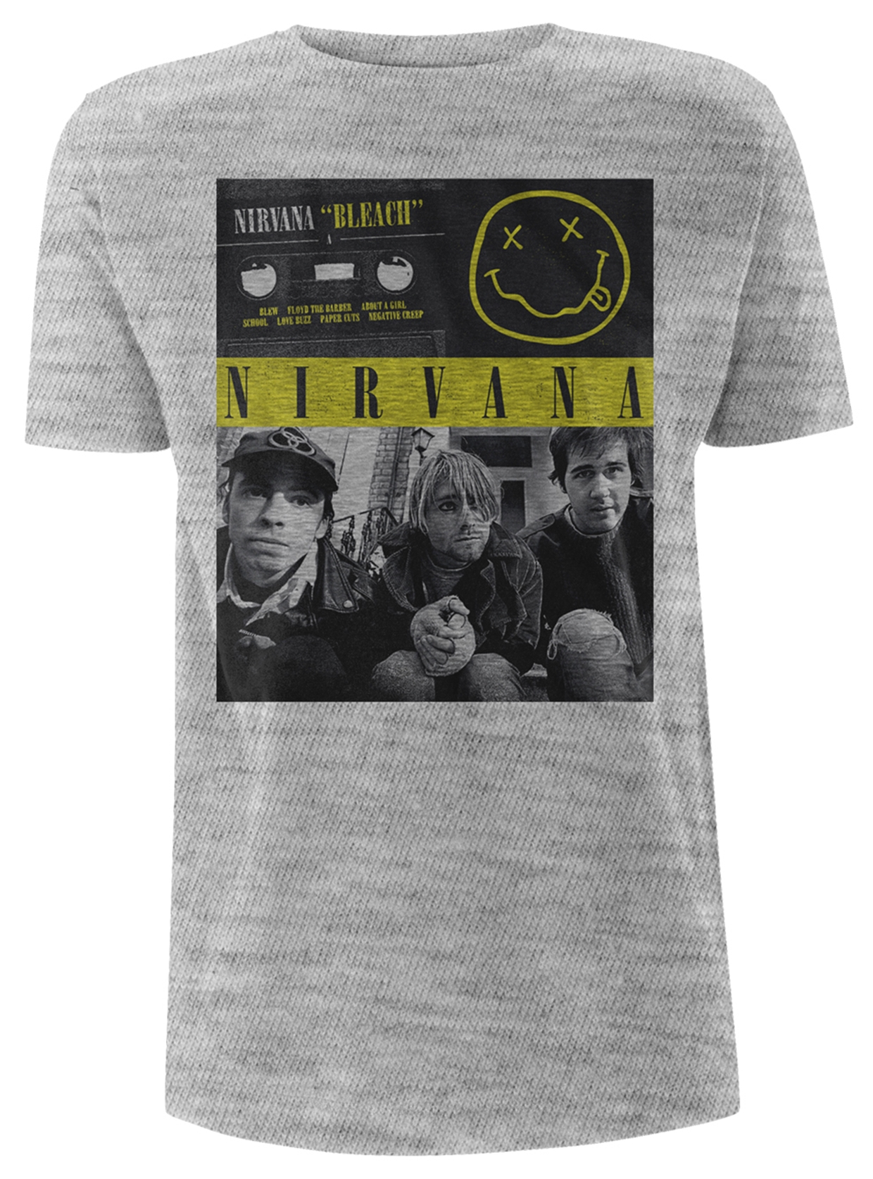 NIRVANA BLEACH TAPE PHOTO T-Shirt Medium GREY