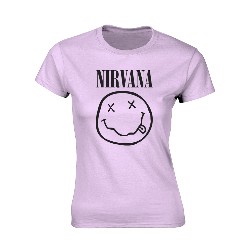 NIRVANA FACE T-Shirt, Girlie  Womens: 16 PINK