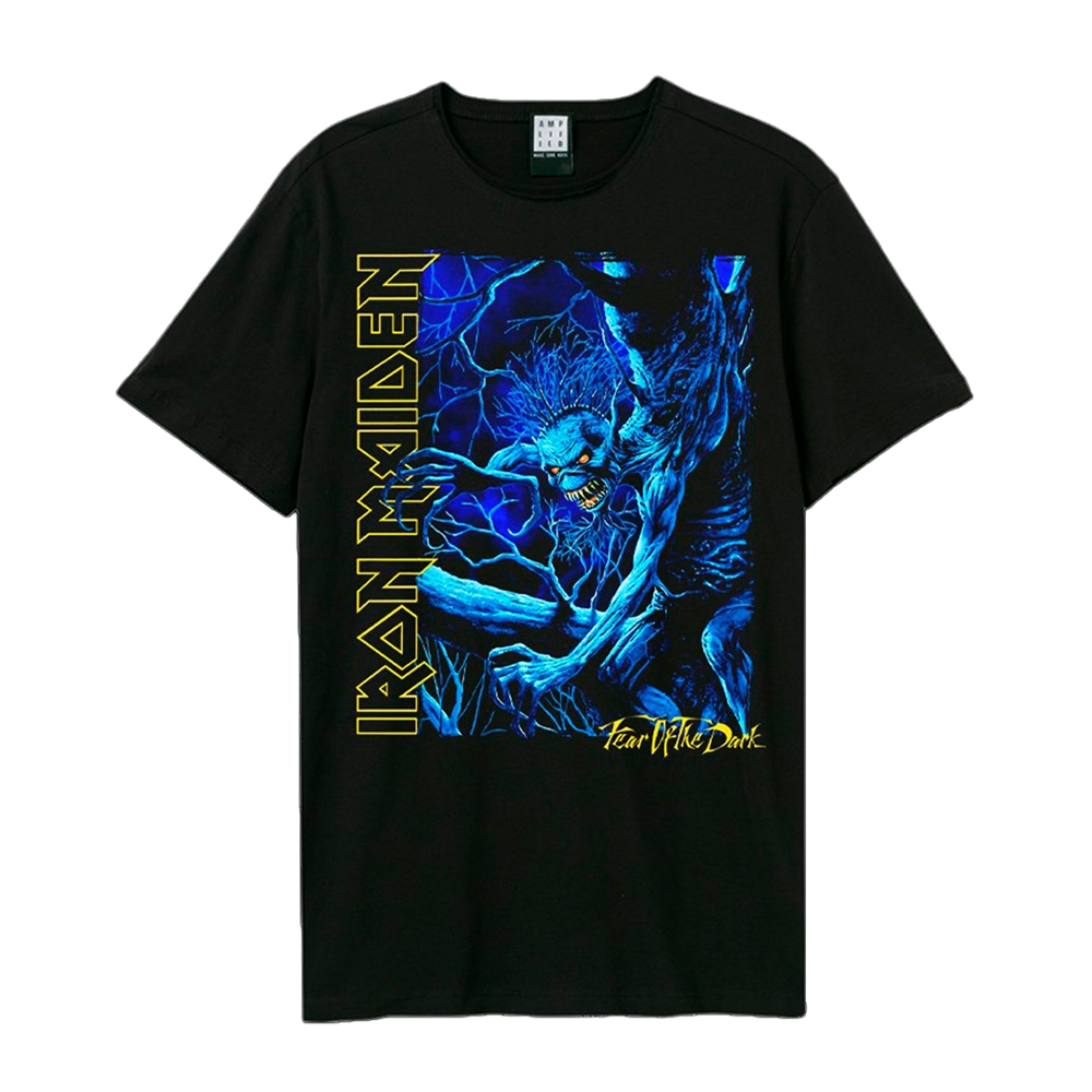 IRON MAIDEN FEAR OF THE DARK BLUE T-Shirt Medium BLACK
