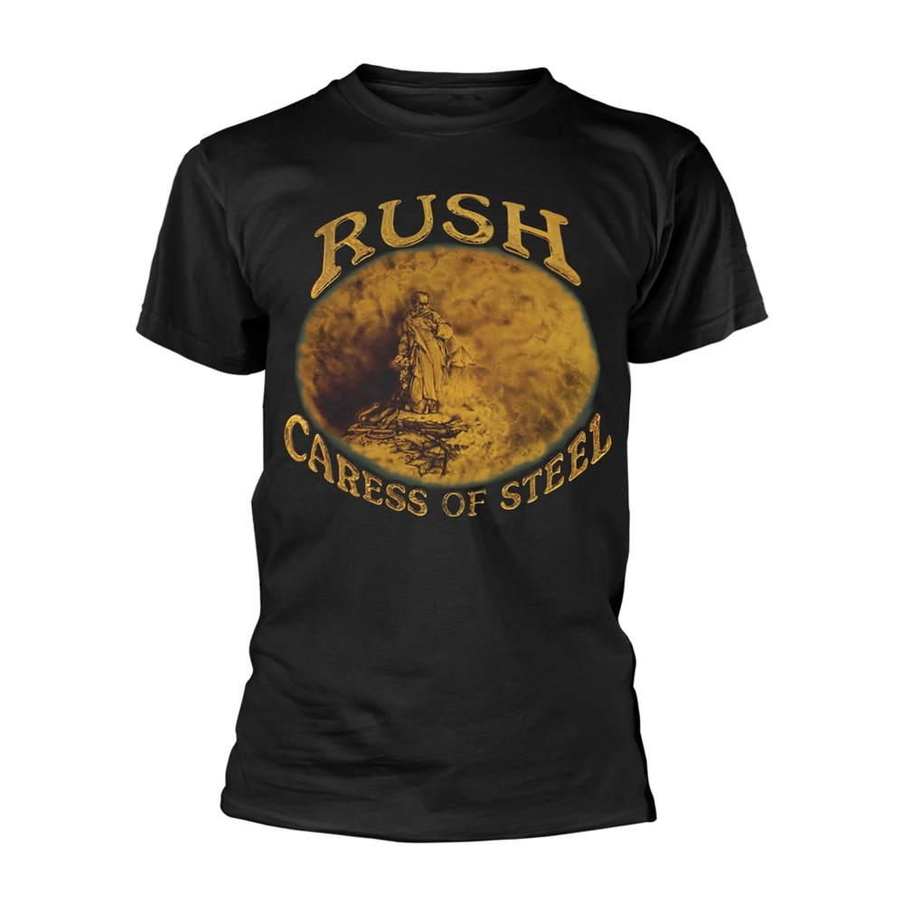 RUSH CARESS OF STEEL T-Shirt, Front & Back Print Medium BLACK