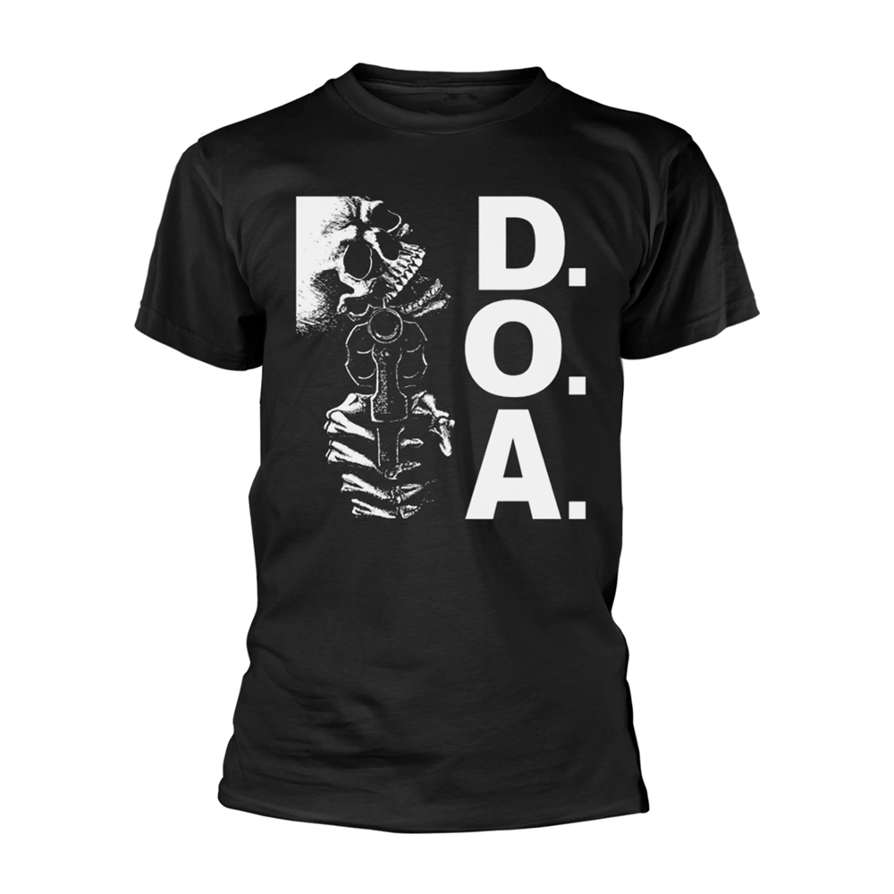 D.O.A. TALK ACTION T-Shirt, Front & Back Print Small BLACK