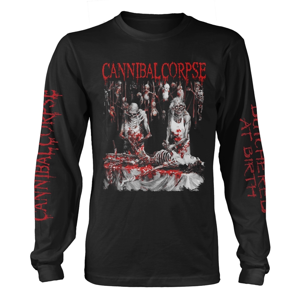 CANNIBAL CORPSE BUTCHERED AT BIRTH (EXPLICIT) Long Sleeve Shirt Small BLACK