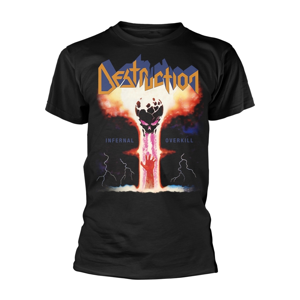 DESTRUCTION INFERNAL OVERKILL T-Shirt, Front & Back Print XX-Large BLACK