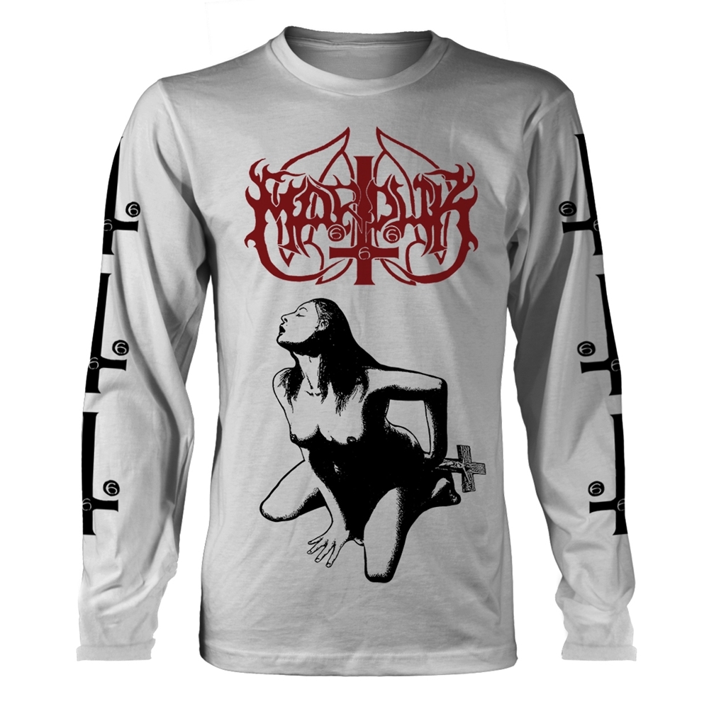 MARDUK FUCK ME JESUS (WHITE) Long Sleeve Shirt Medium WHITE