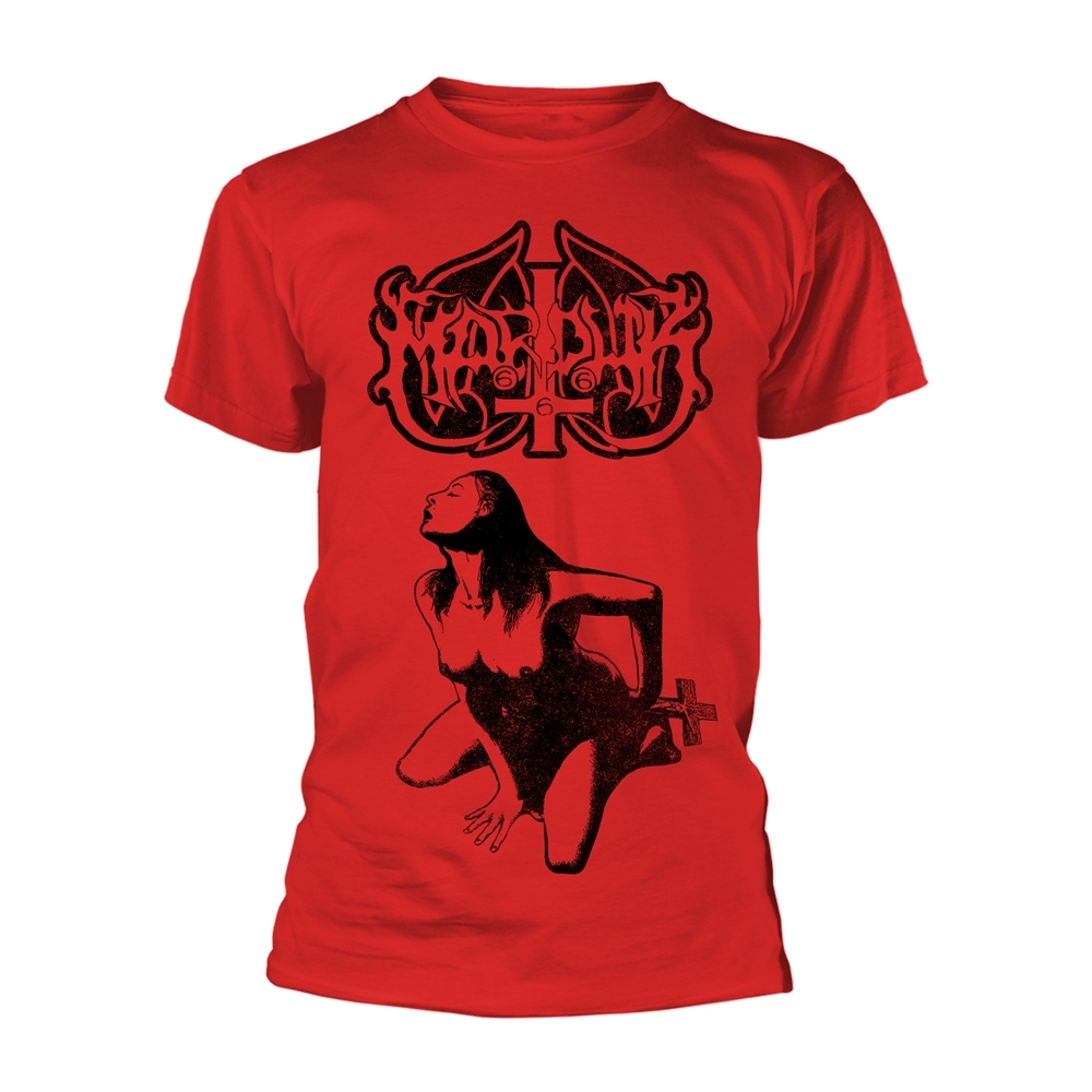 MARDUK FUCK ME JESUS (RED) T-Shirt, Front & Back Print Large RED