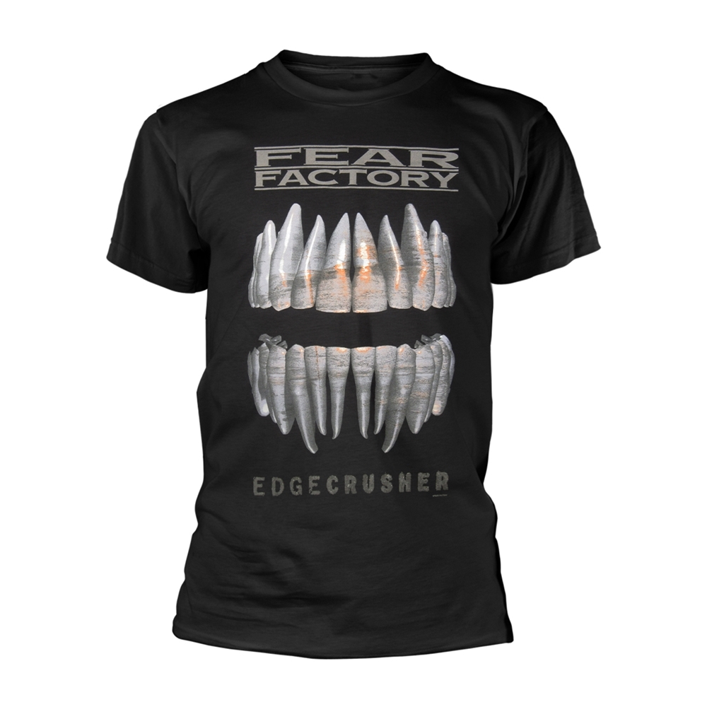 FEAR FACTORY EDGECRUSHER T-Shirt, Front & Back Print Medium BLACK