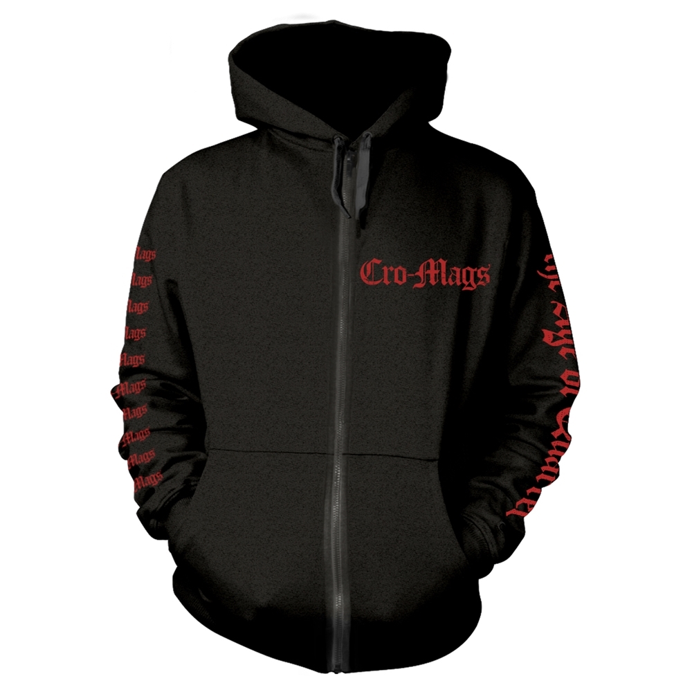 CRO-MAGS THE AGE OF QUARREL Hooded Sweatshirt with Zip Medium BLACK