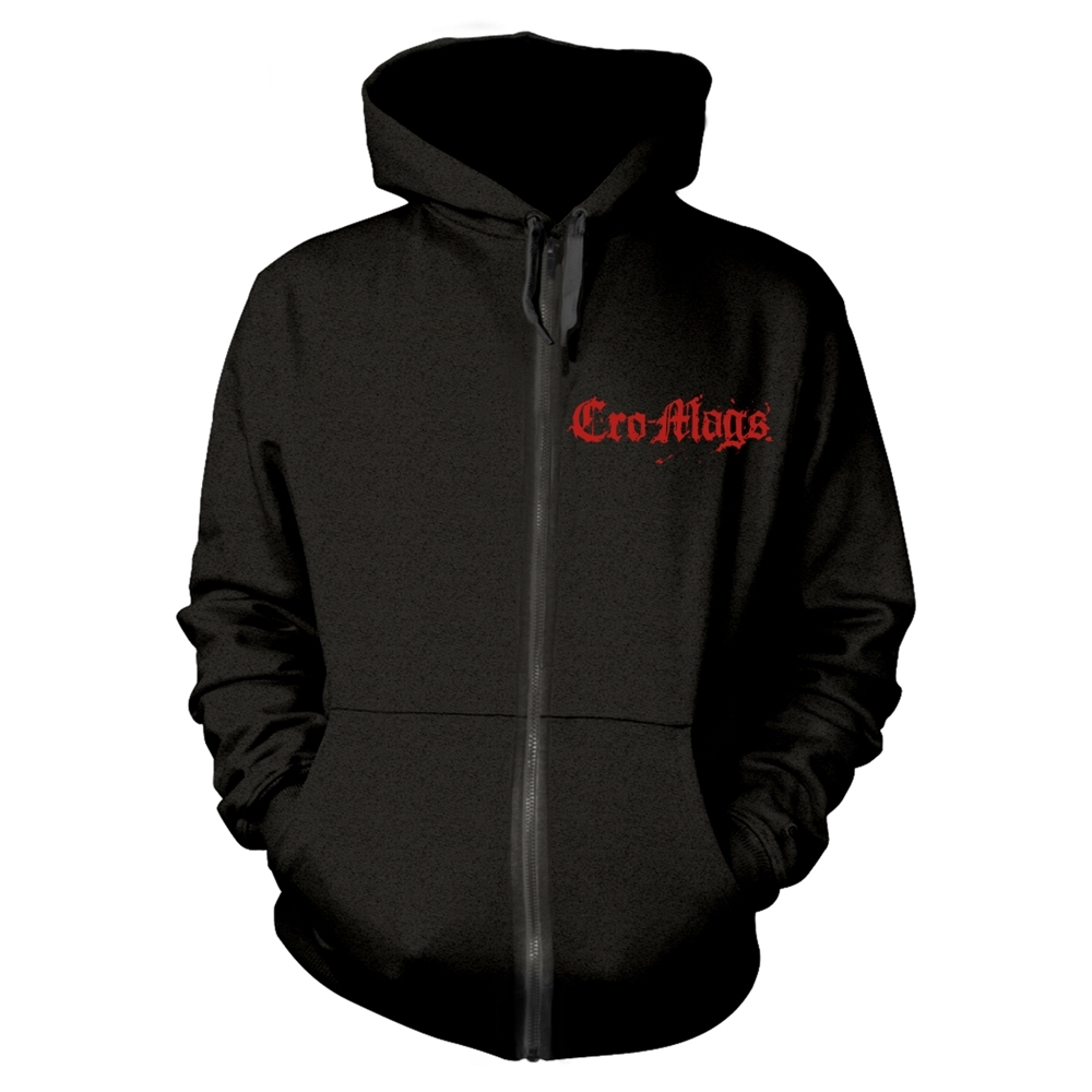 CRO-MAGS BEST WISHES Hooded Sweatshirt with Zip Small BLACK