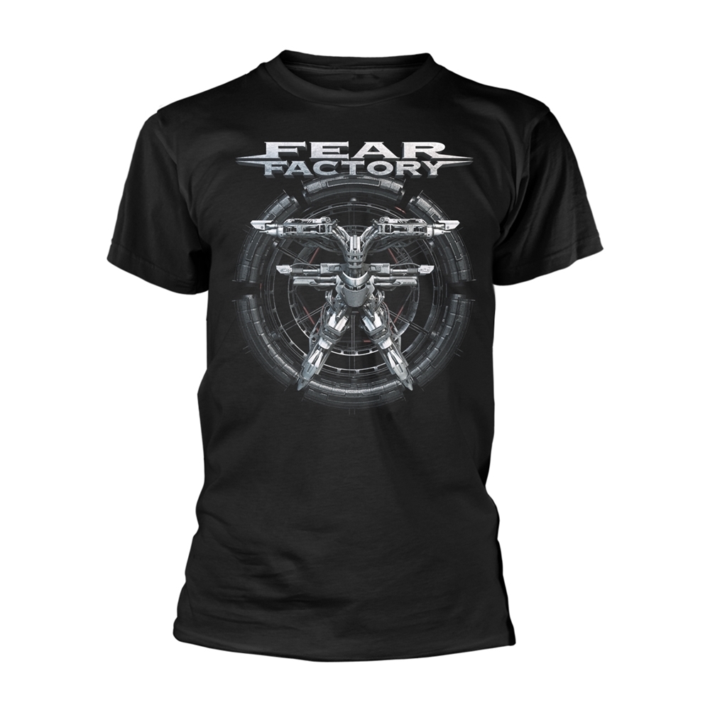 FEAR FACTORY AGGRESSION CONTINUUM T-Shirt, Front & Back Print Small BLACK