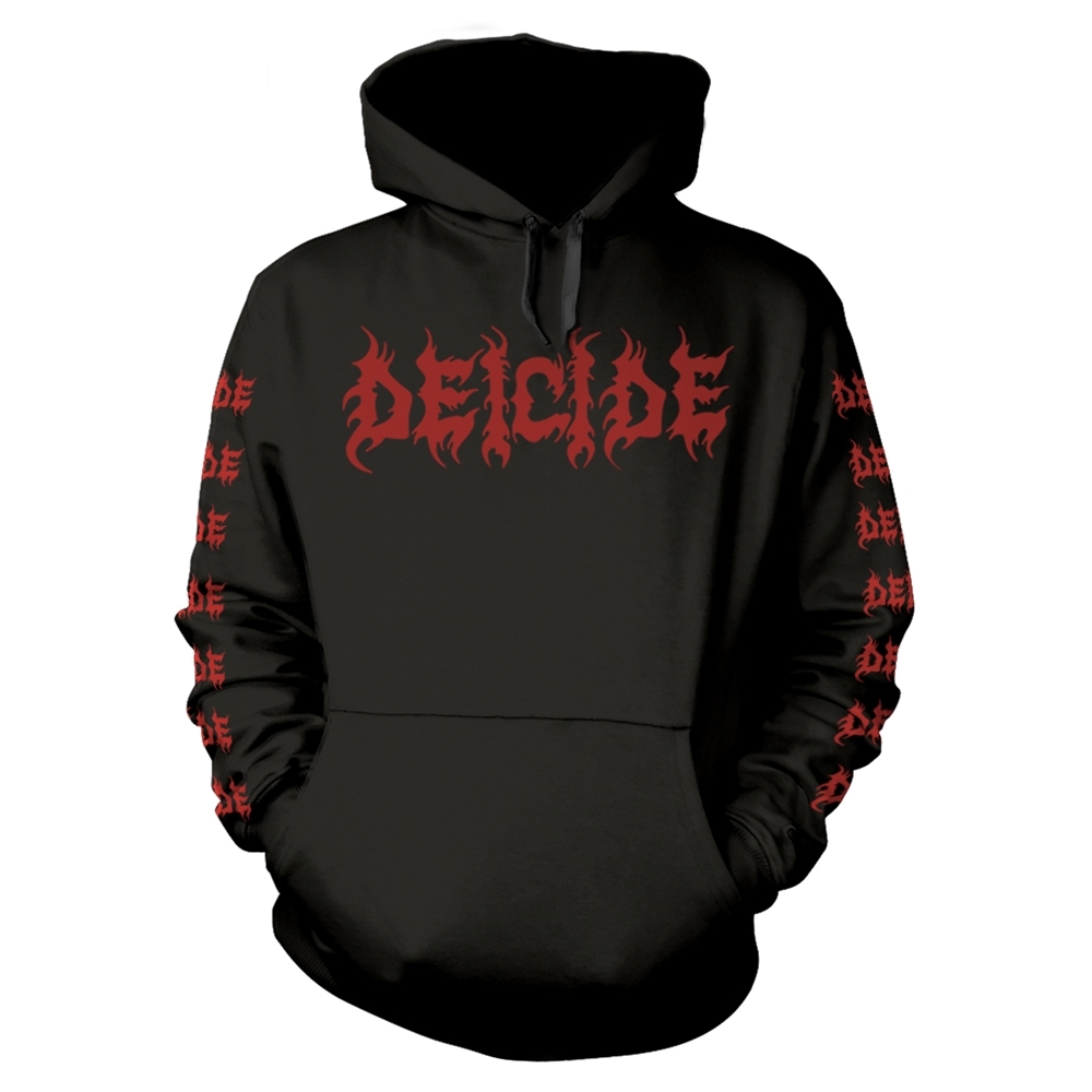 DEICIDE ONCE UPON THE CROSS Hooded Sweatshirt Large BLACK