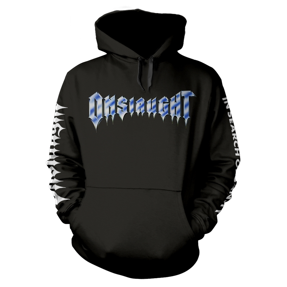 ONSLAUGHT IN SEARCH OF SANITY Hooded Sweatshirt Large BLACK