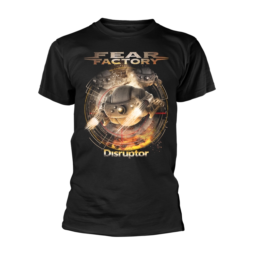 FEAR FACTORY DISRUPTOR T-Shirt, Front & Back Print Large BLACK