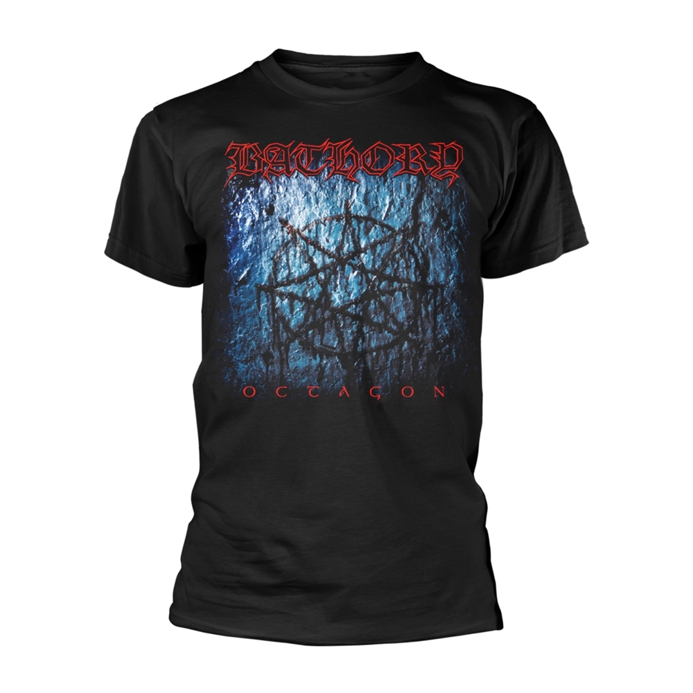 BATHORY OCTAGON T-Shirt, Front & Back Print Medium BLACK