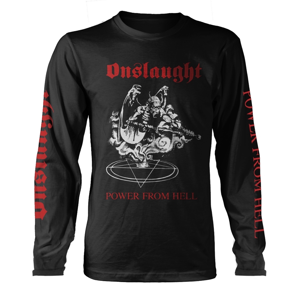 ONSLAUGHT POWER FROM HELL Long Sleeve Shirt Medium BLACK