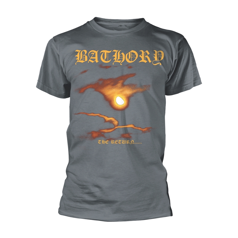 BATHORY THE RETURN...(GREY) T-Shirt, Front & Back Print Medium GREY