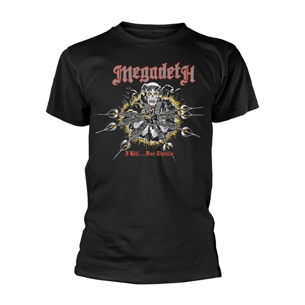 MEGADETH KILL FOR THRILLS T-Shirt, Front & Back Print XX-Large BLACK