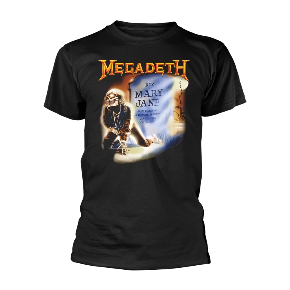 MEGADETH MARY JANE T-Shirt, Front & Back Print Small BLACK