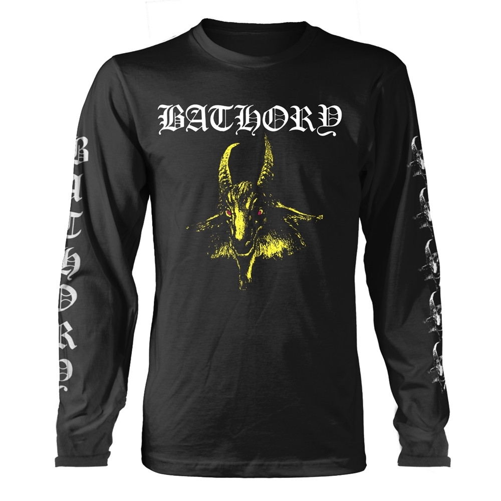 BATHORY GOAT (YELLOW) Long Sleeve Shirt Large BLACK